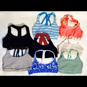 Lot of 8 Lululemon Sports Bras